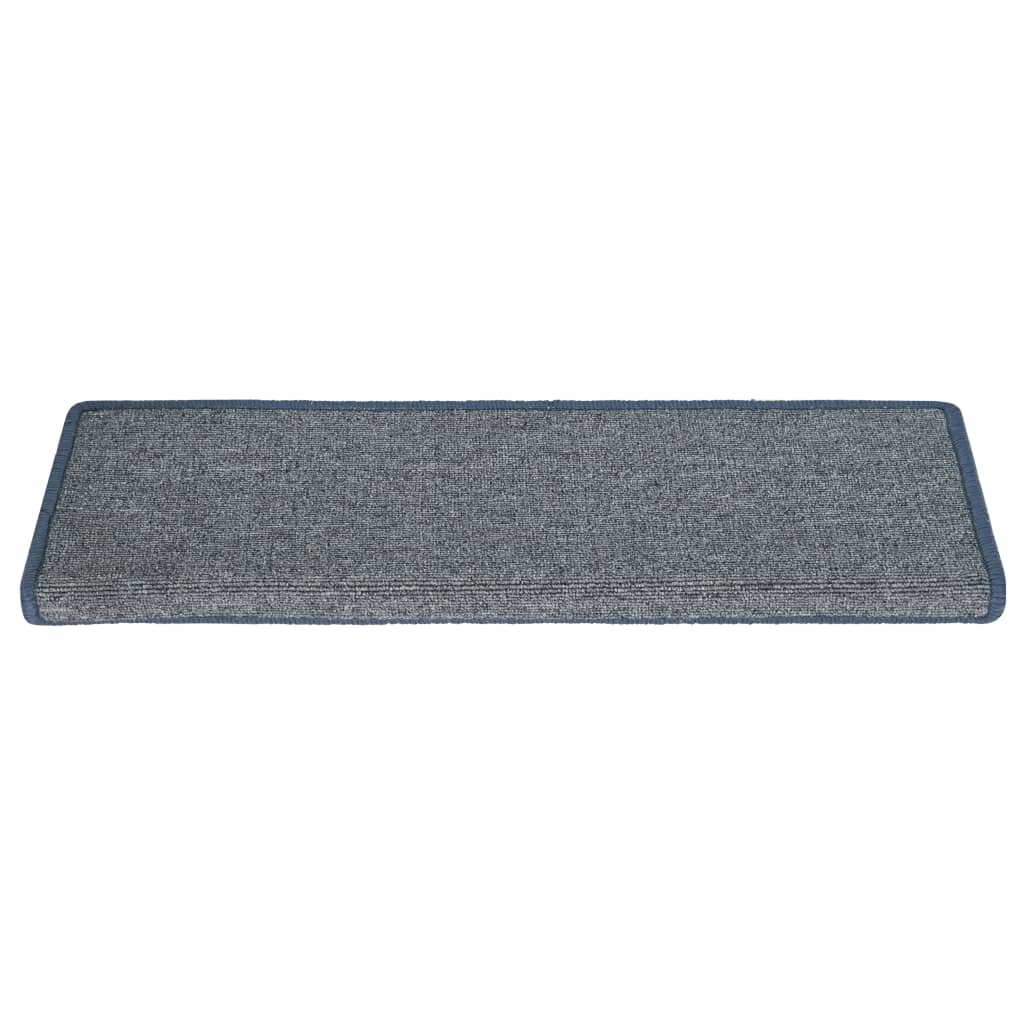 vidaXL Covorașe pentru scări, 15 buc., 65x21x4 cm, gri deschis și albastru, cu margini dreptunghiulare vidaXL Covorașe pentru scări, 15 buc., 65x21x4 cm, gri deschis și albastru, cu margini dreptunghiulare