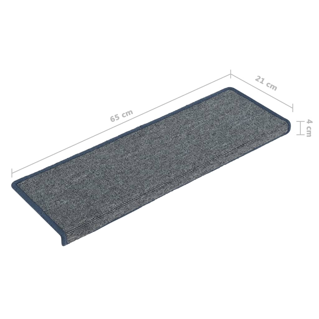 vidaXL Covorașe pentru scări, 15 buc., 65x21x4 cm, gri deschis și albastru, cu margini dreptunghiulare vidaXL Covorașe pentru scări, 15 buc., 65x21x4 cm, gri deschis și albastru, cu margini dreptunghiulare