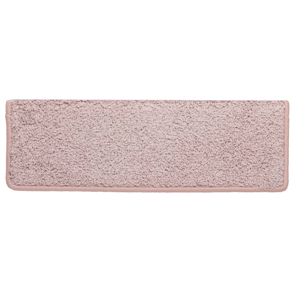 vidaXL Covorașe de trepte de scară,15 buc., alb și roz, 65x21x4 cm vidaXL Covorașe de trepte de scară,15 buc., alb și roz, 65x21x4 cm