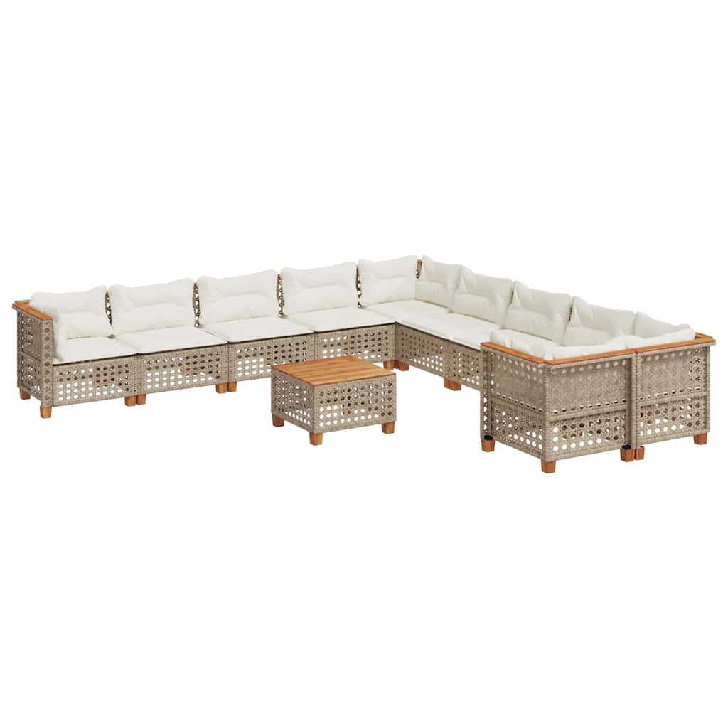 vidaXL Set canapele de grădină cu perne, 11 piese, bej, poliratan vidaXL Set canapele de grădină cu perne, 11 piese, bej, poliratan