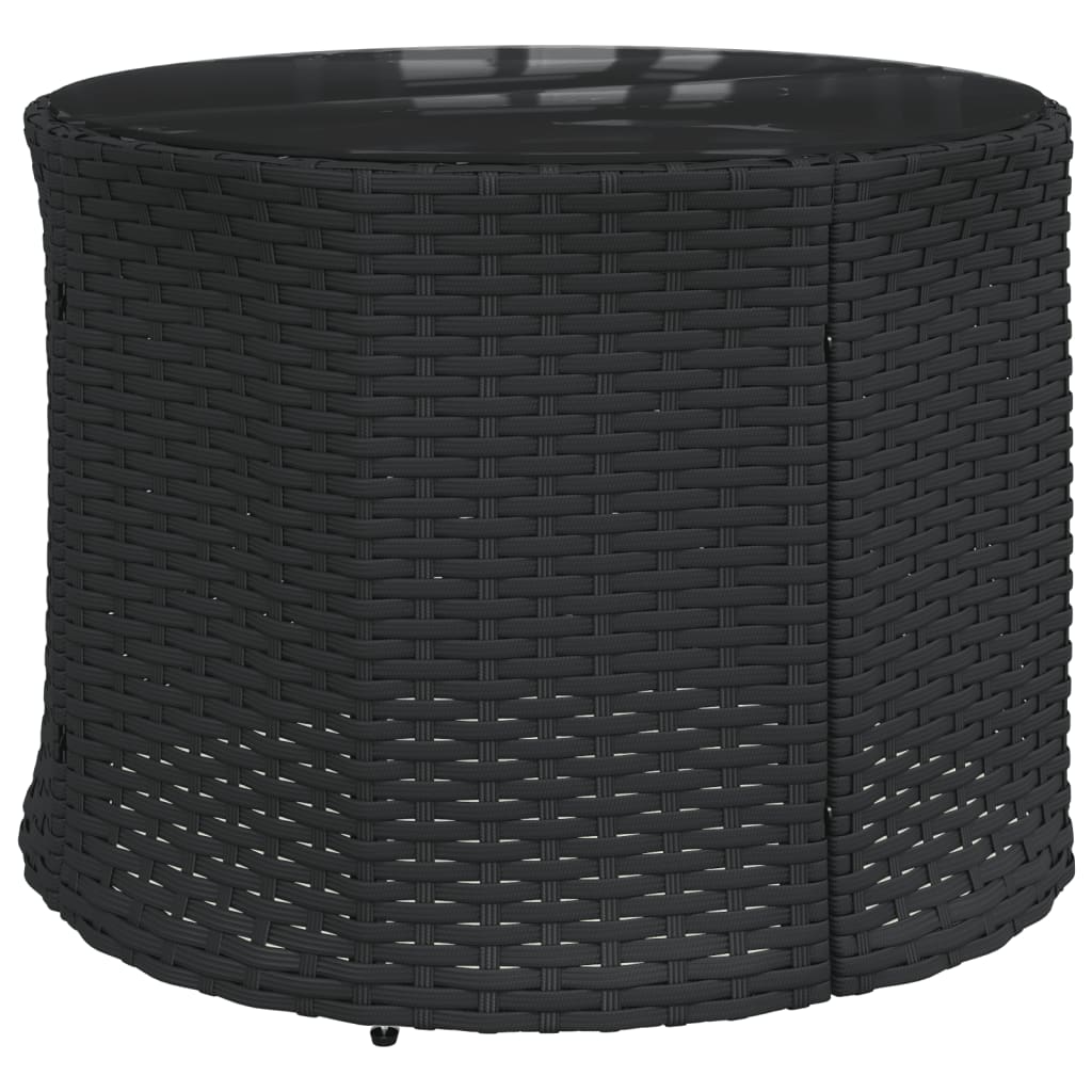 vidaXL Set canapea de grădină, 3 piese, semi-rotunde, negru, poliratan vidaXL Set canapea de grădină, 3 piese, semi-rotunde, negru, poliratan