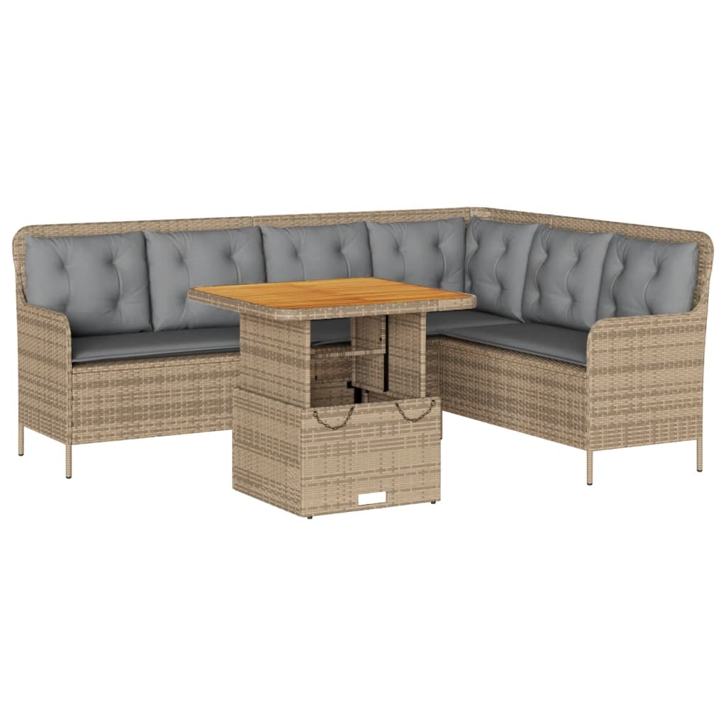 vidaXL Set canapele de grădină cu perne, 2 piese, bej, poliratan vidaXL Set canapele de grădină cu perne, 2 piese, bej, poliratan