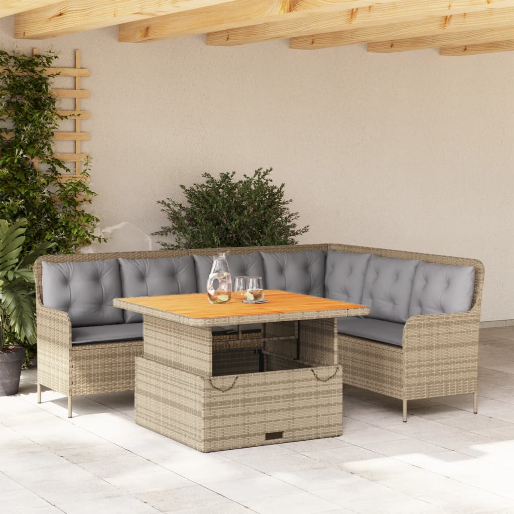 vidaXL Set canapele de grădină cu perne, 2 piese, bej, poliratan
