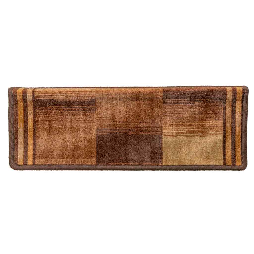 vidaXL Covorașe scări, autoadezive, 15 buc., maro, 65x21x4 cm