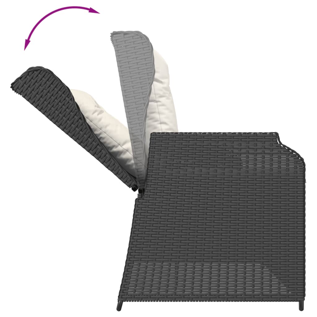 vidaXL Set mobilier relaxare grădină 4 piese cu perne poliratan negru vidaXL Set mobilier relaxare grădină 4 piese cu perne poliratan negru