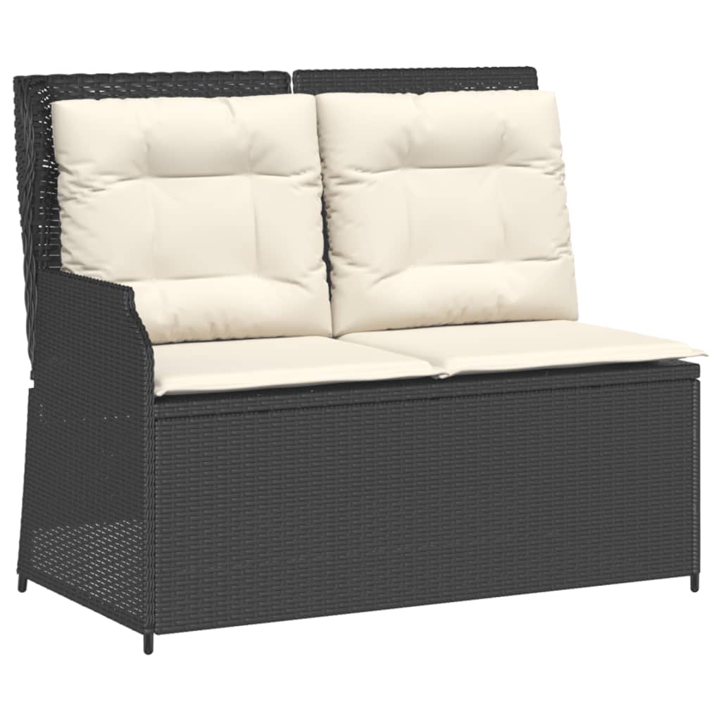 vidaXL Set șezlonguri de grădină, 5 piese, cu perne, negru, poliratan vidaXL Set șezlonguri de grădină, 5 piese, cu perne, negru, poliratan