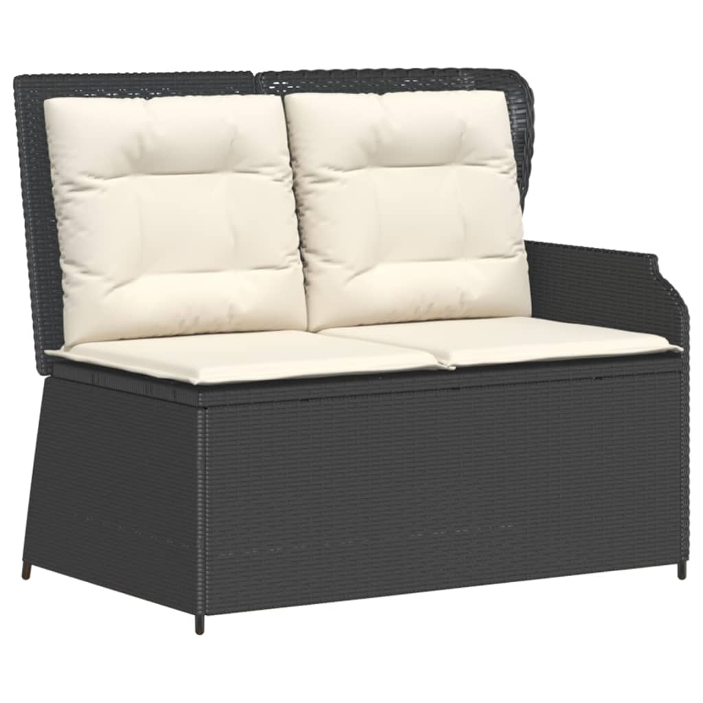 vidaXL Set șezlonguri de grădină, 5 piese, cu perne, negru, poliratan vidaXL Set șezlonguri de grădină, 5 piese, cu perne, negru, poliratan