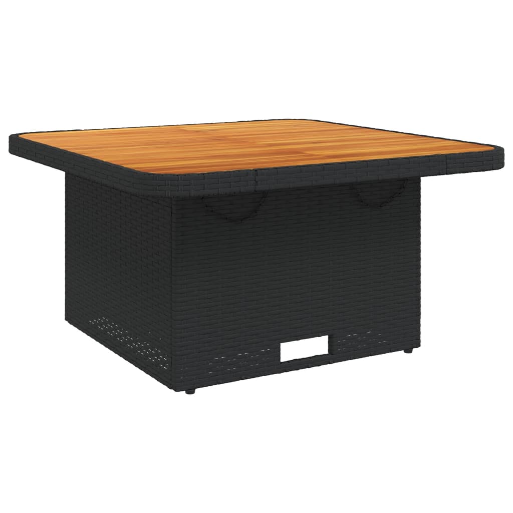 vidaXL Set bistro cu perne, 3 piese, negru, poliratan