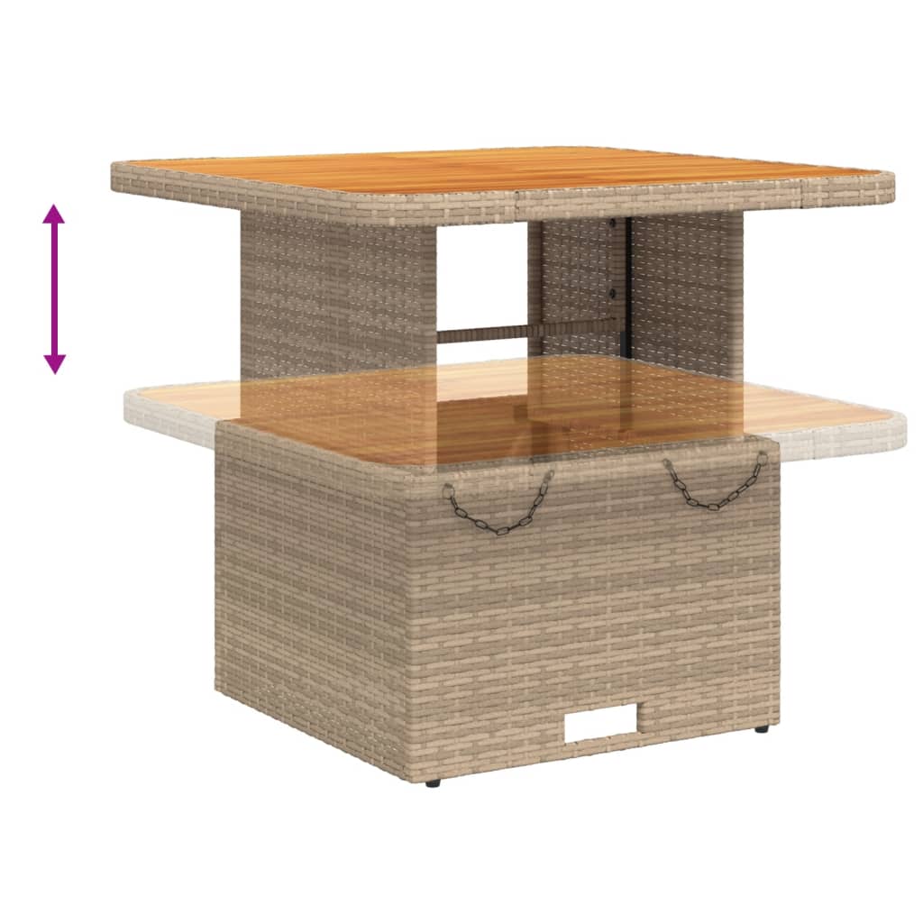 vidaXL Set bistro cu perne, 3 piese, bej, poliratan