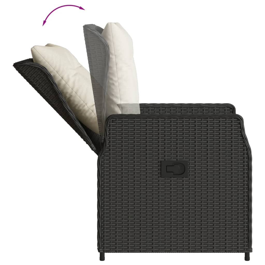 vidaXL Set mobilier de grădină cu perne, 9 piese, negru, poliratan vidaXL Set mobilier de grădină cu perne, 9 piese, negru, poliratan