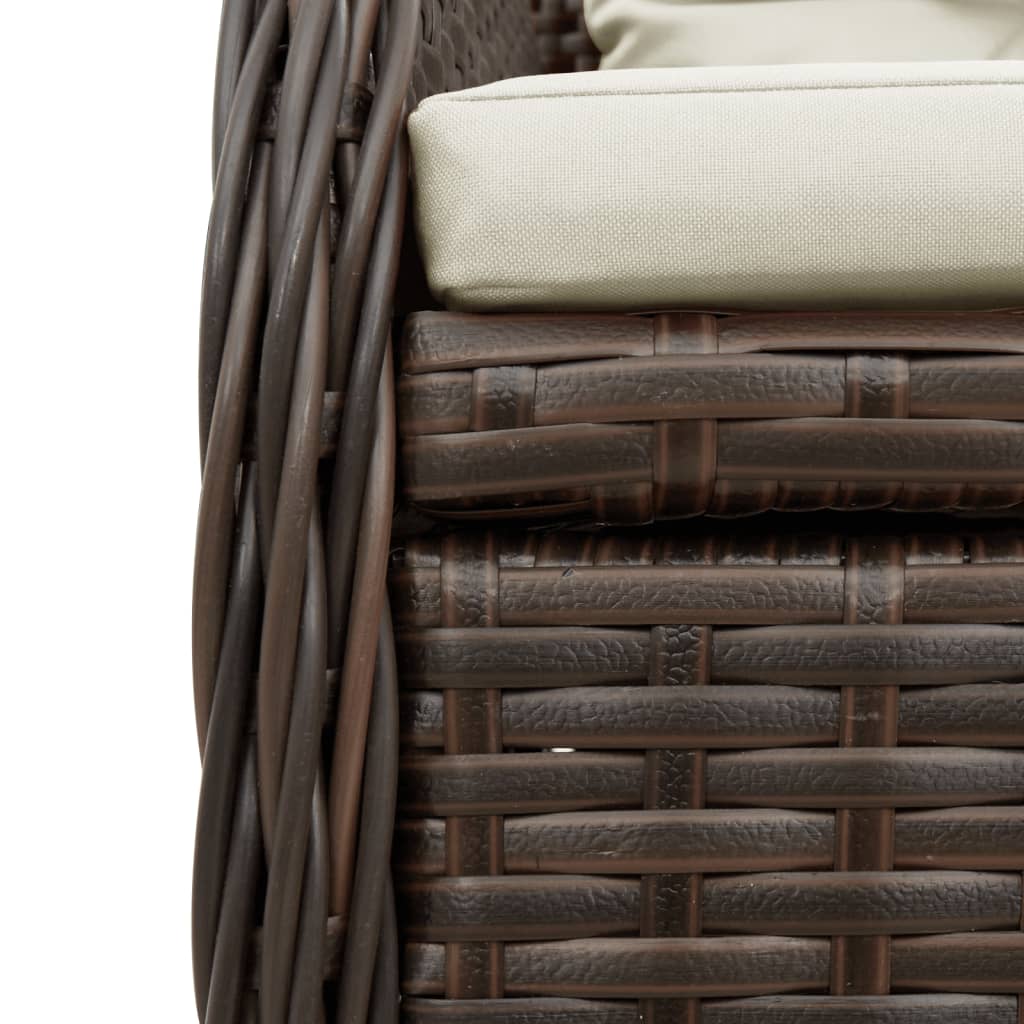 vidaXL Set mobilier de grădină, 5 piese, cu perne, maro, poliratan vidaXL Set mobilier de grădină, 5 piese, cu perne, maro, poliratan