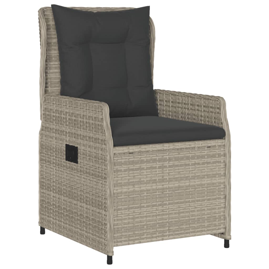 vidaXL Set mobilier grădină cu perne, 9 piese, gri deschis, poliratan