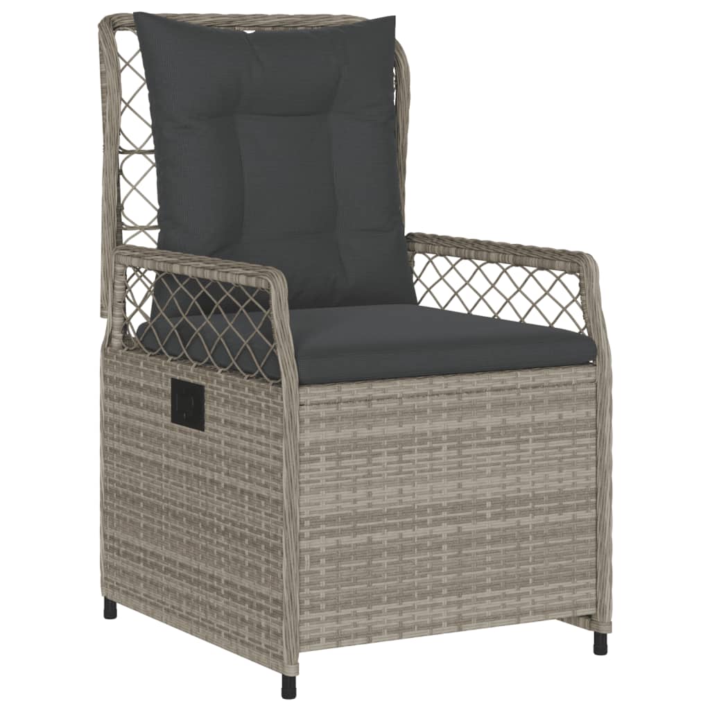 vidaXL Set mobilier grădină cu perne, 9 piese, gri deschis, poliratan