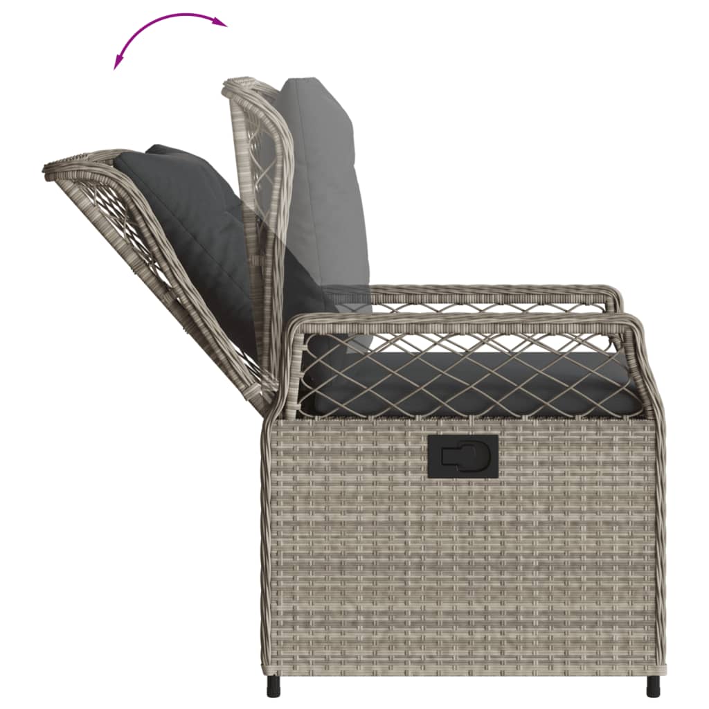 vidaXL Set mobilier grădină cu perne, 9 piese, gri deschis, poliratan
