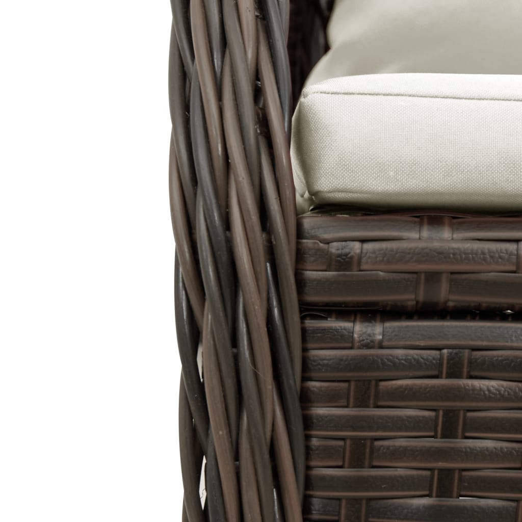vidaXL Set mobilier de grădină, 5 piese, cu perne, maro, poliratan vidaXL Set mobilier de grădină, 5 piese, cu perne, maro, poliratan