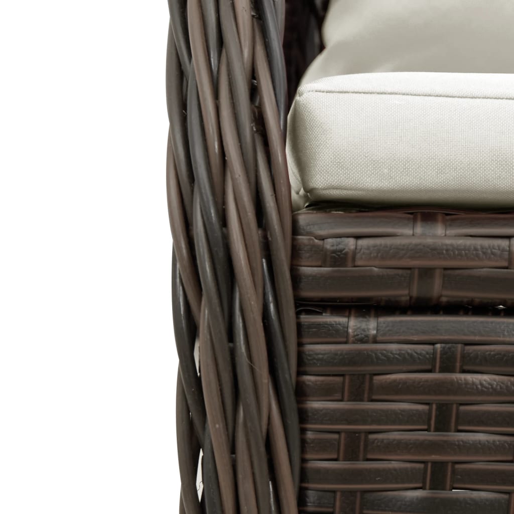 vidaXL Set mobilier de grădină, 5 piese, cu perne, maro, poliratan vidaXL Set mobilier de grădină, 5 piese, cu perne, maro, poliratan