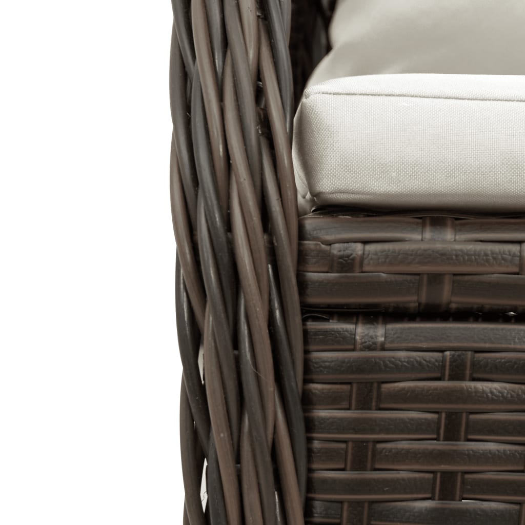 vidaXL Set mobilier de grădină, 5 piese, cu perne, maro, poliratan vidaXL Set mobilier de grădină, 5 piese, cu perne, maro, poliratan