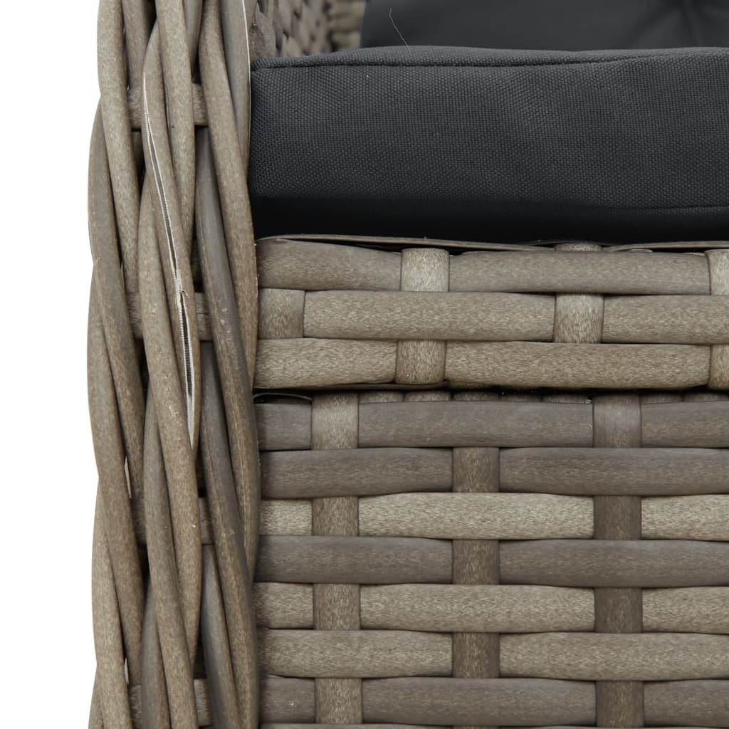 vidaXL Set mobilier grădină cu perne, 9 piese, gri, poliratan vidaXL Set mobilier grădină cu perne, 9 piese, gri, poliratan