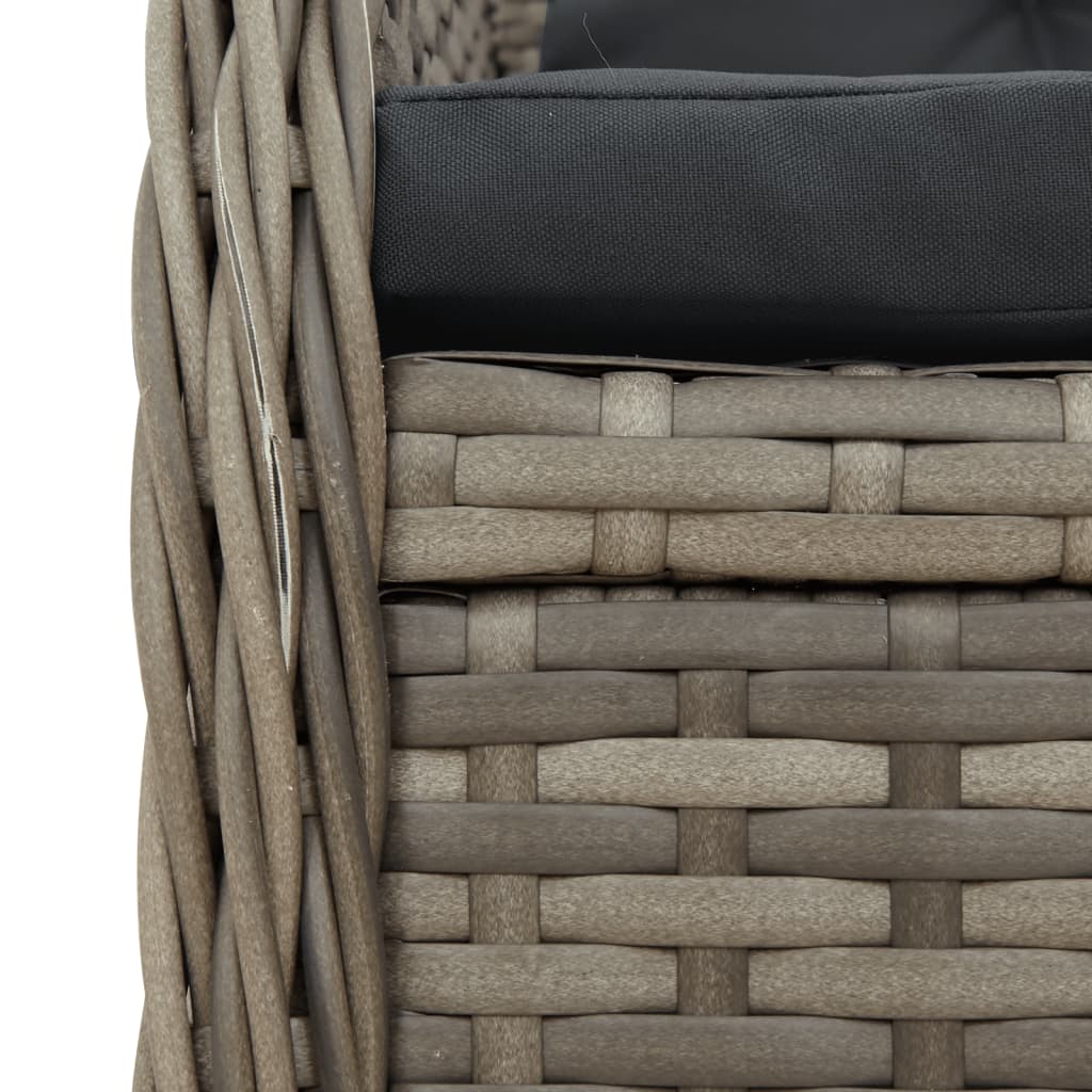 vidaXL Set mobilier grădină cu perne, 9 piese, gri, poliratan vidaXL Set mobilier grădină cu perne, 9 piese, gri, poliratan