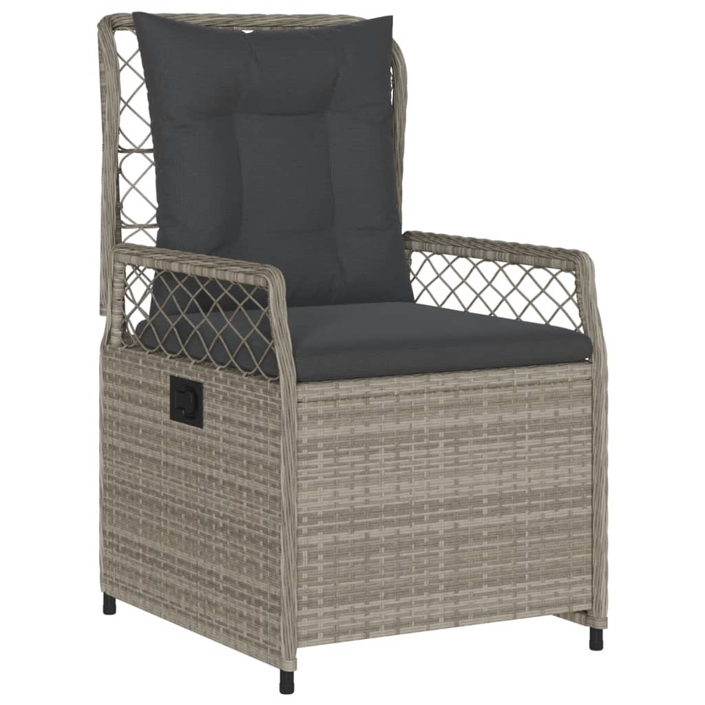 vidaXL Set mobilier grădină cu perne, 9 piese, gri deschis, poliratan