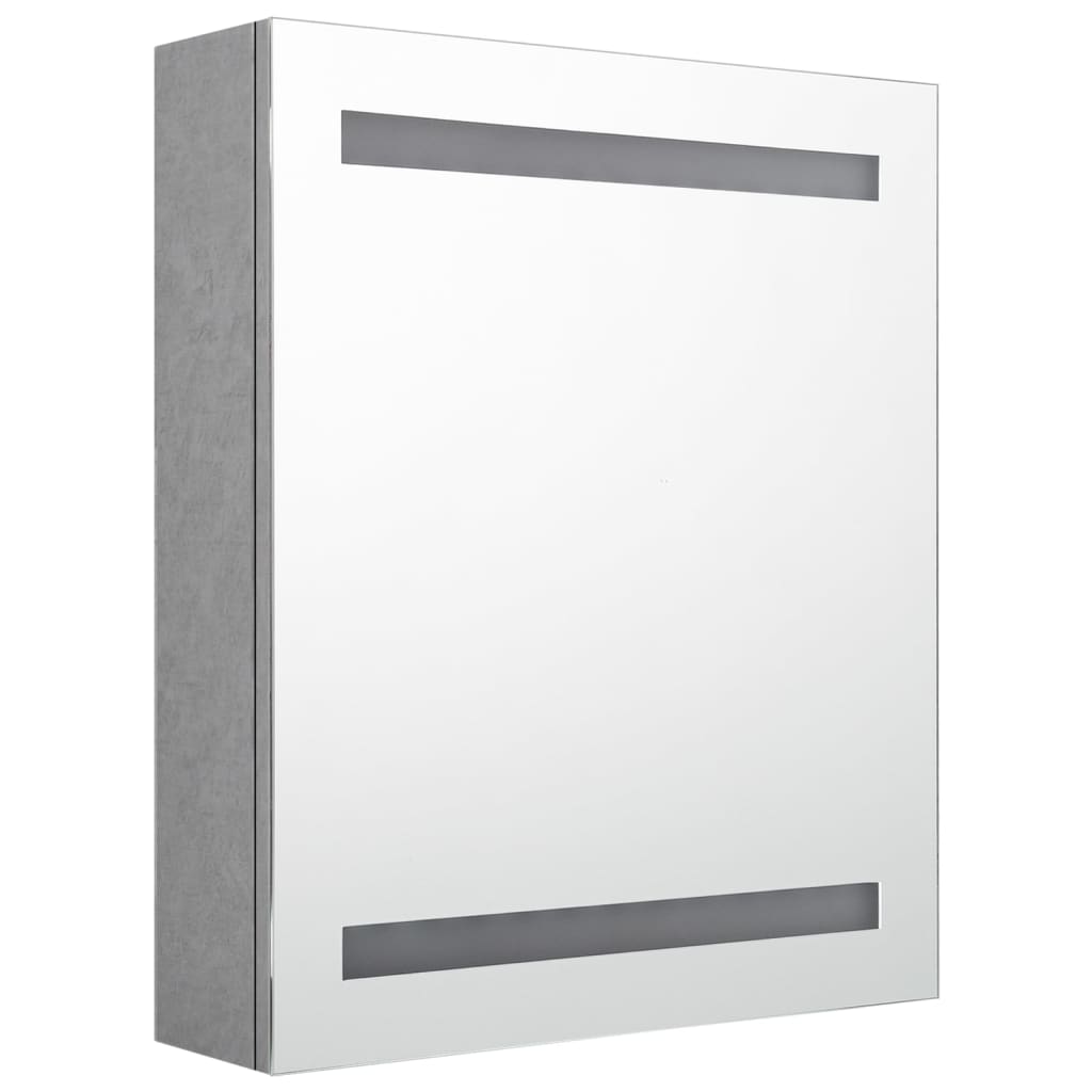 vidaXL Dulap de baie cu oglindă și LED, gri beton, 50x14x60 cm vidaXL Dulap de baie cu oglindă și LED, gri beton, 50x14x60 cm