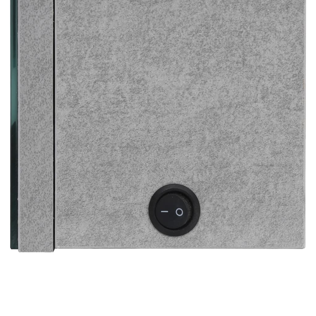 vidaXL Dulap de baie cu oglindă și LED, gri beton, 50x14x60 cm vidaXL Dulap de baie cu oglindă și LED, gri beton, 50x14x60 cm