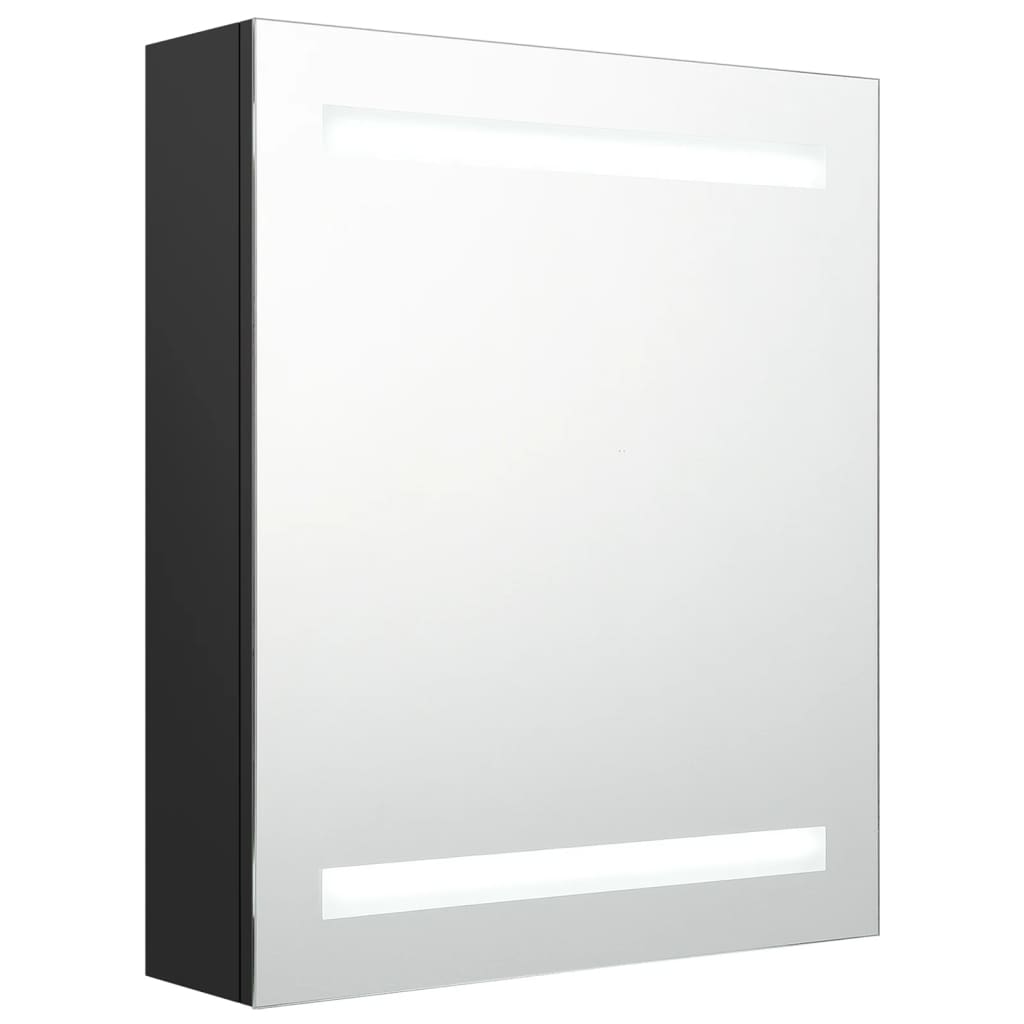 vidaXL Dulap de baie cu oglindă și LED, negru, 50x14x60 cm vidaXL Dulap de baie cu oglindă și LED, negru, 50x14x60 cm