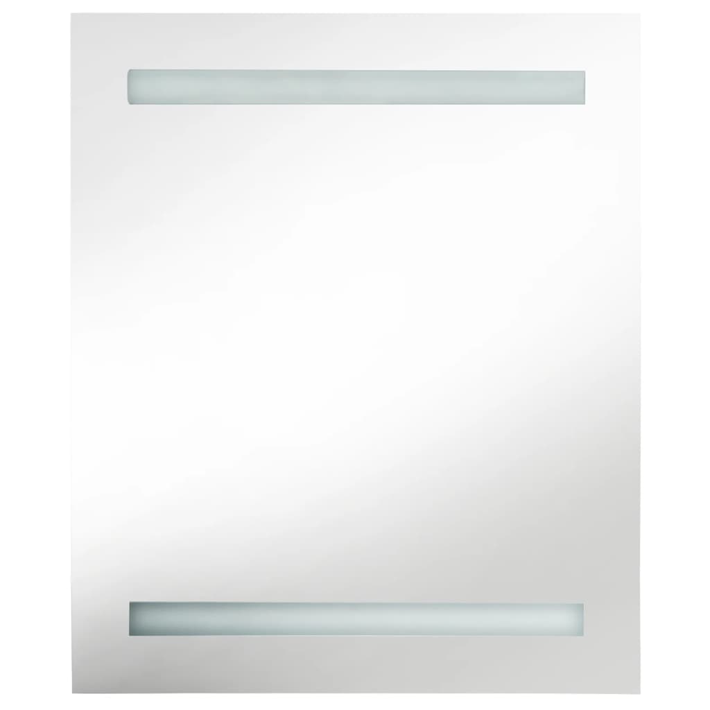 vidaXL Dulap de baie cu oglindă și LED-uri, gri, 50x14x60 cm vidaXL Dulap de baie cu oglindă și LED-uri, gri, 50x14x60 cm