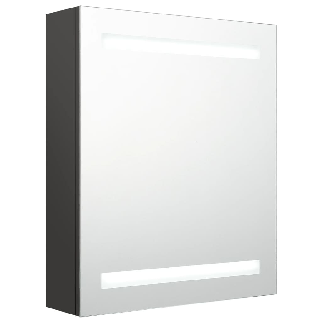 vidaXL Dulap de baie cu oglindă și LED, antracit, 50x14x60 cm vidaXL Dulap de baie cu oglindă și LED, antracit, 50x14x60 cm
