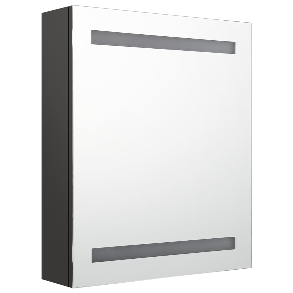 vidaXL Dulap de baie cu oglindă și LED, antracit, 50x14x60 cm vidaXL Dulap de baie cu oglindă și LED, antracit, 50x14x60 cm