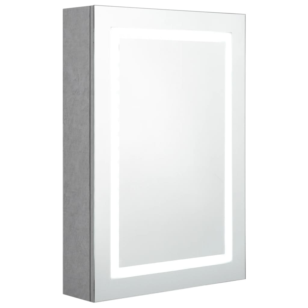 vidaXL Dulap de baie cu oglindă și LED, gri beton, 50x13x70 cm vidaXL Dulap de baie cu oglindă și LED, gri beton, 50x13x70 cm