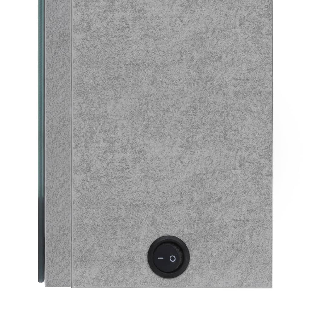 vidaXL Dulap de baie cu oglindă și LED, gri beton, 50x13x70 cm vidaXL Dulap de baie cu oglindă și LED, gri beton, 50x13x70 cm