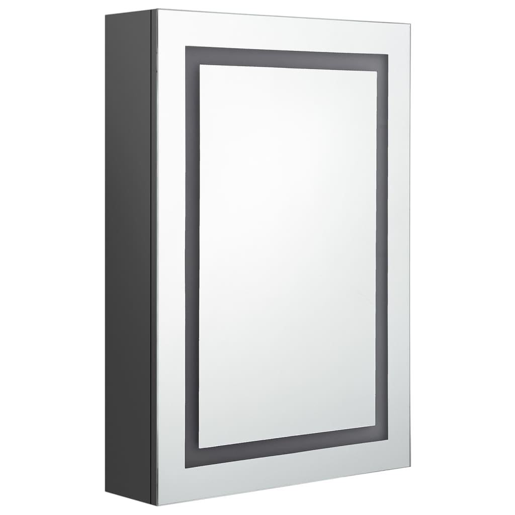 vidaXL Dulap de baie cu oglindă și LED, gri, 50x13x70 cm vidaXL Dulap de baie cu oglindă și LED, gri, 50x13x70 cm