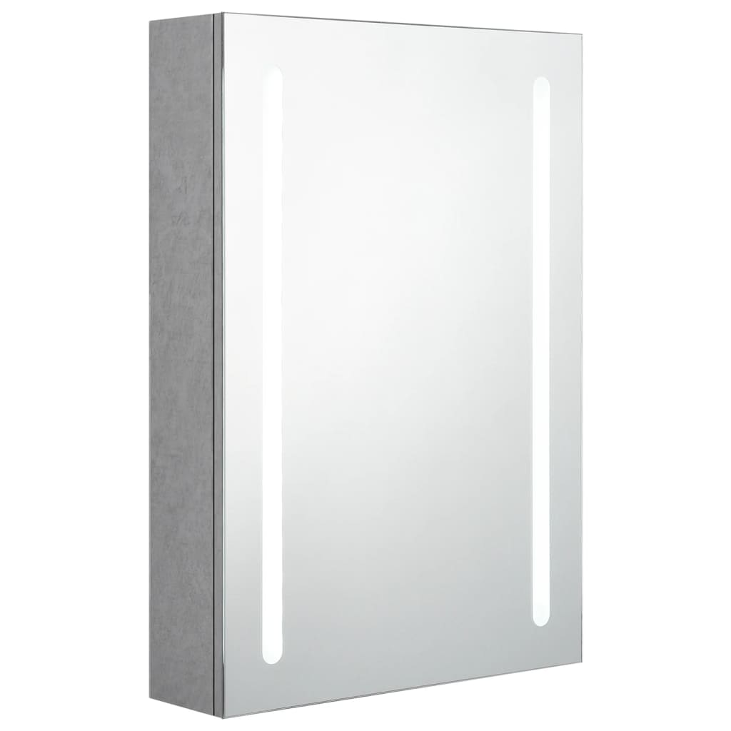 vidaXL Dulap de baie cu oglindă și LED, gri beton, 50x13x70 cm vidaXL Dulap de baie cu oglindă și LED, gri beton, 50x13x70 cm