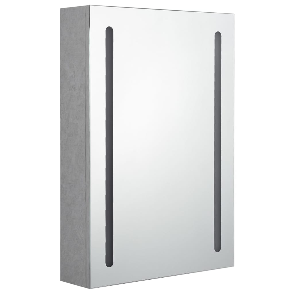 vidaXL Dulap de baie cu oglindă și LED, gri beton, 50x13x70 cm vidaXL Dulap de baie cu oglindă și LED, gri beton, 50x13x70 cm