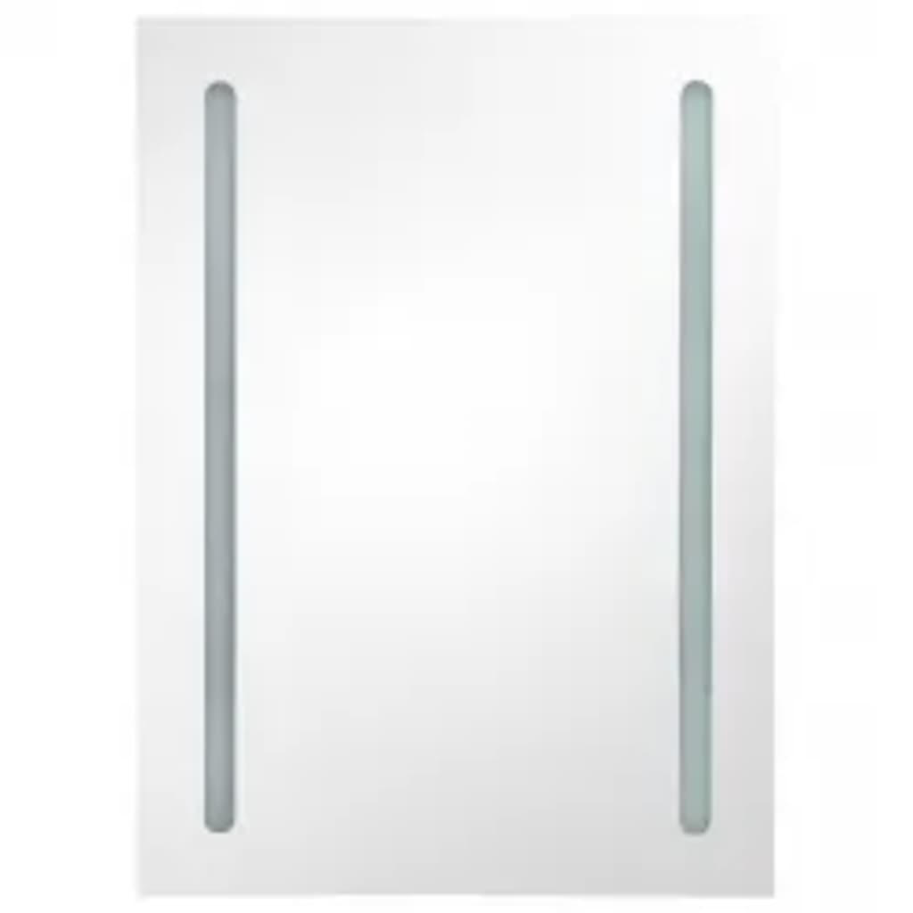 vidaXL Dulap de baie cu oglindă și LED, gri beton, 50x13x70 cm vidaXL Dulap de baie cu oglindă și LED, gri beton, 50x13x70 cm