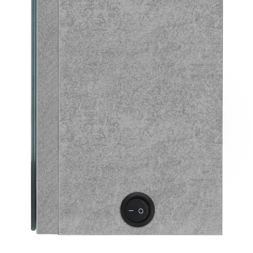 vidaXL Dulap de baie cu oglindă și LED, gri beton, 50x13x70 cm vidaXL Dulap de baie cu oglindă și LED, gri beton, 50x13x70 cm