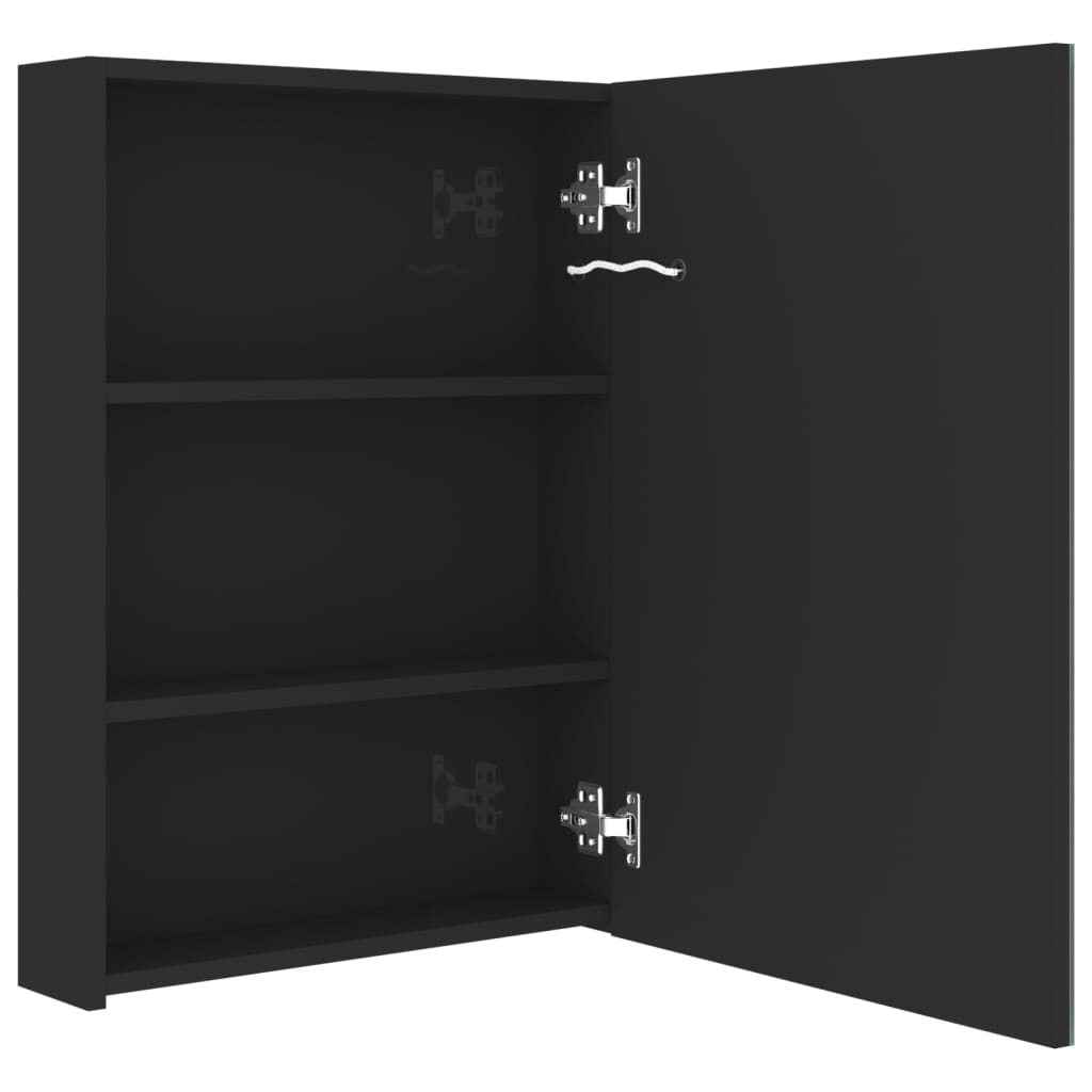 vidaXL Dulap de baie cu oglindă și LED, negru strălucitor, 50x13x70 cm vidaXL Dulap de baie cu oglindă și LED, negru strălucitor, 50x13x70 cm