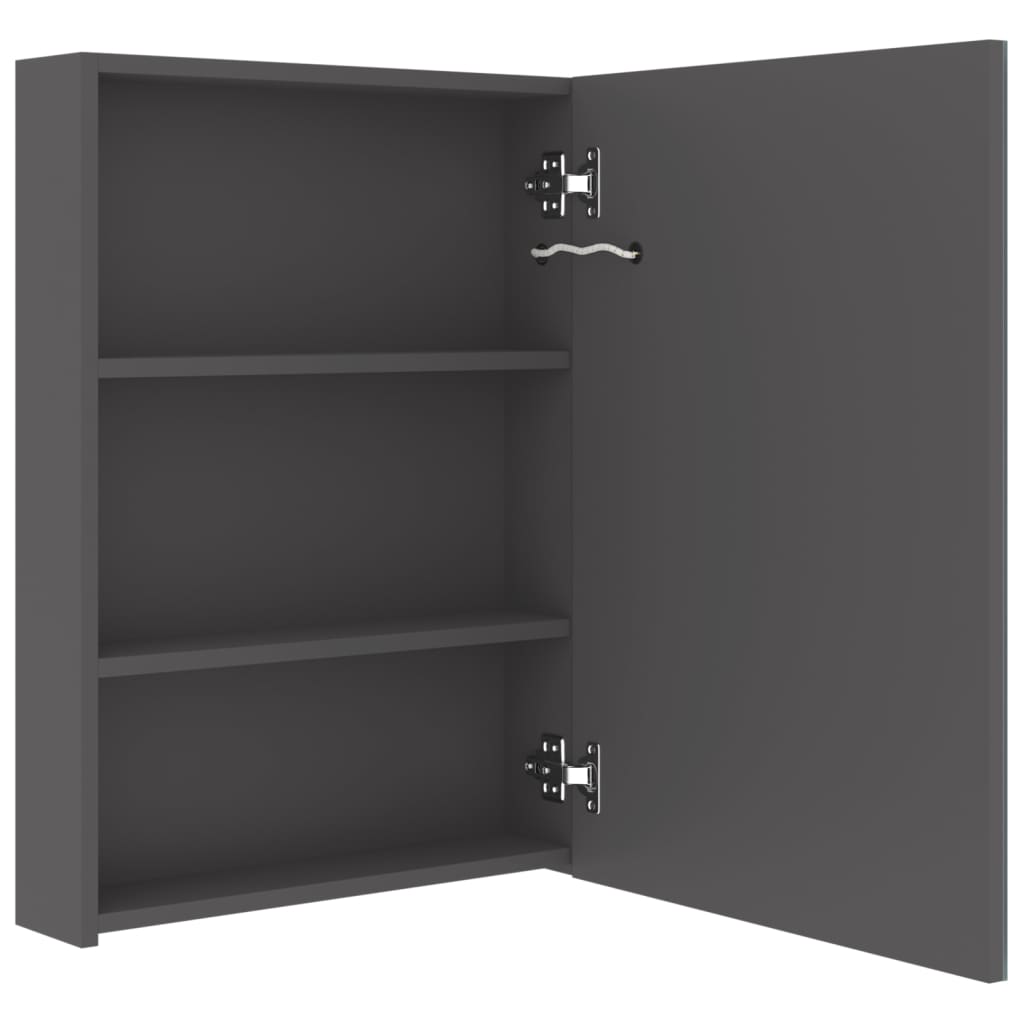 vidaXL Dulap de baie cu oglindă și LED, gri, 50x13x70 cm vidaXL Dulap de baie cu oglindă și LED, gri, 50x13x70 cm