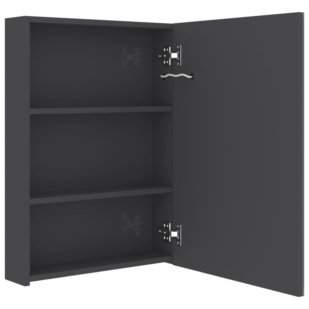 vidaXL Dulap de baie cu oglindă și LED, gri strălucitor, 50x13x70 cm vidaXL Dulap de baie cu oglindă și LED, gri strălucitor, 50x13x70 cm