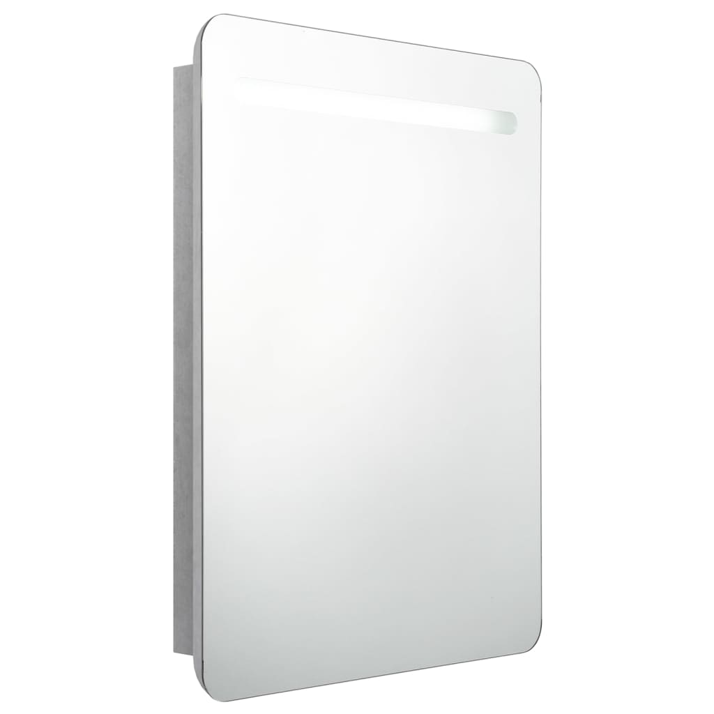 vidaXL Dulap de baie cu oglindă și LED-uri, gri beton, 60x11x80 cm vidaXL Dulap de baie cu oglindă și LED-uri, gri beton, 60x11x80 cm