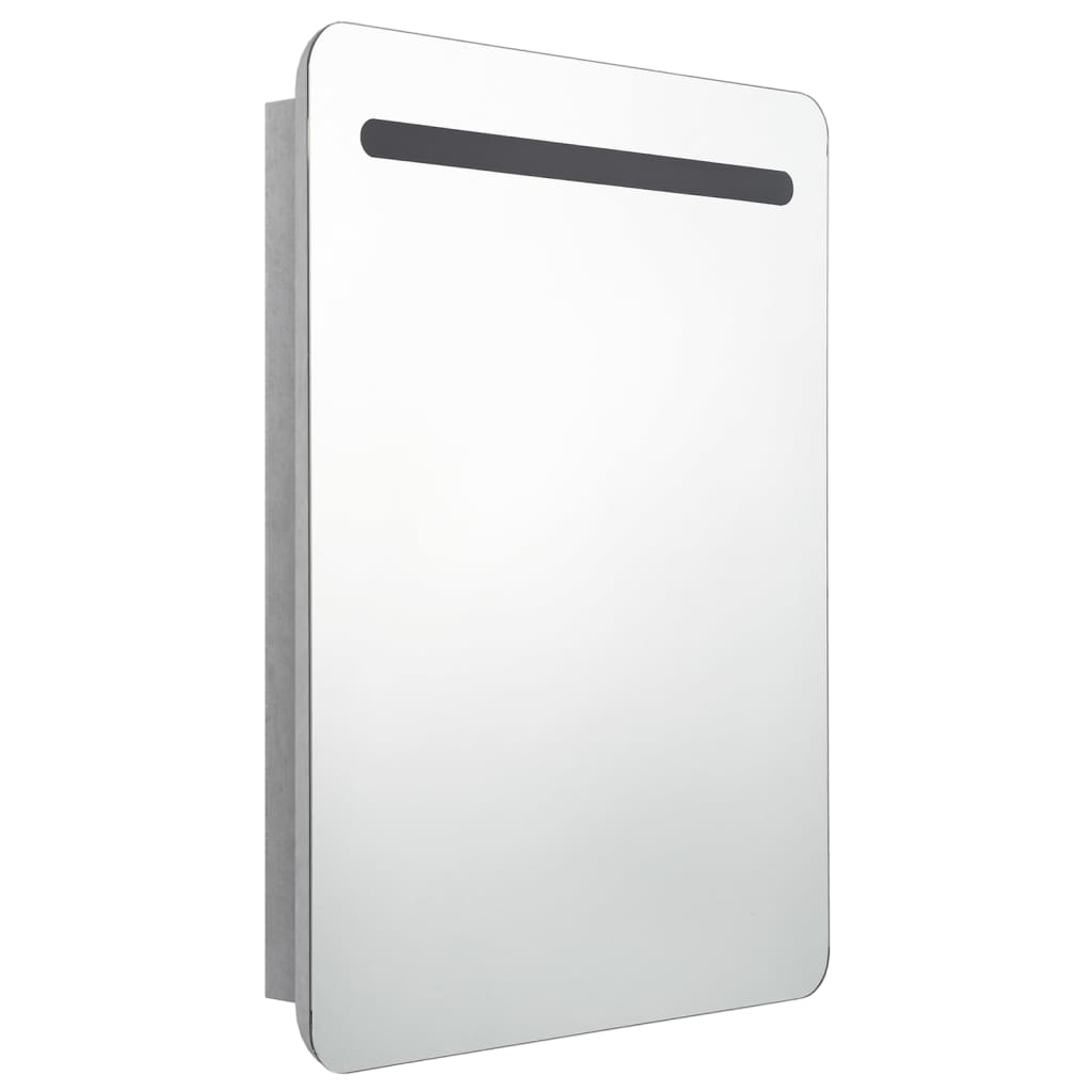 vidaXL Dulap de baie cu oglindă și LED-uri, gri beton, 60x11x80 cm vidaXL Dulap de baie cu oglindă și LED-uri, gri beton, 60x11x80 cm