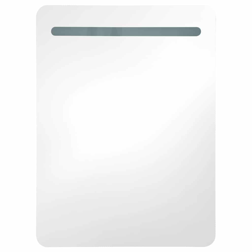 vidaXL Dulap de baie cu oglindă și LED, gri strălucitor, 60x11x80 cm vidaXL Dulap de baie cu oglindă și LED, gri strălucitor, 60x11x80 cm