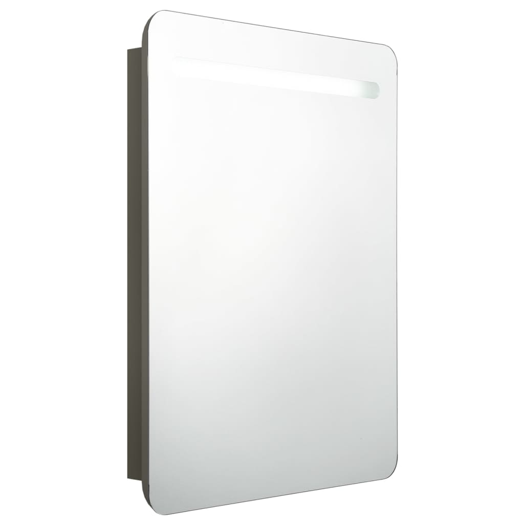 vidaXL Dulap de baie cu oglindă și LED, antracit, 60x11x80 cm vidaXL Dulap de baie cu oglindă și LED, antracit, 60x11x80 cm
