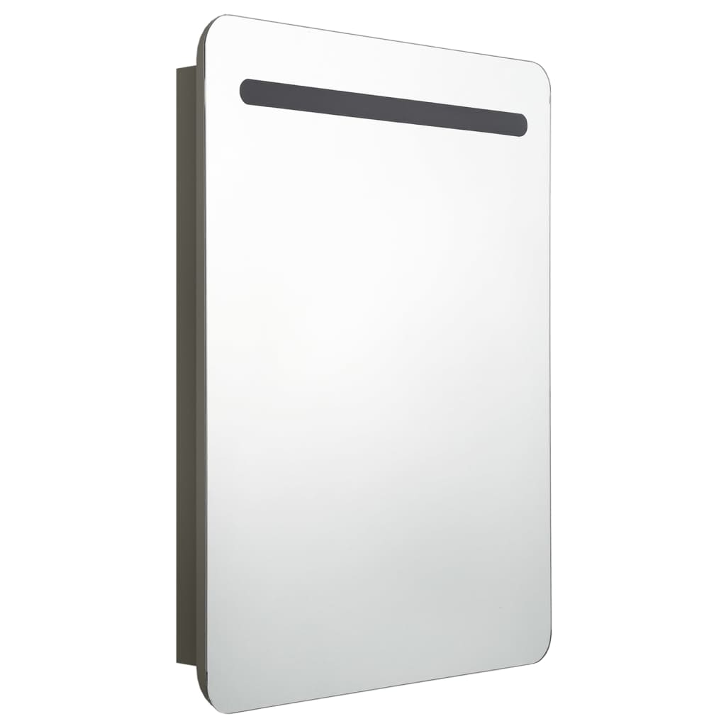 vidaXL Dulap de baie cu oglindă și LED, antracit, 60x11x80 cm vidaXL Dulap de baie cu oglindă și LED, antracit, 60x11x80 cm