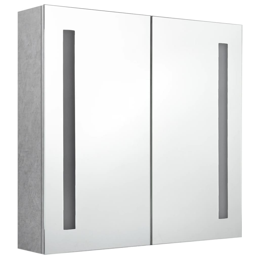 vidaXL Dulap de baie cu oglindă și LED, gri beton, 62x14x60 cm vidaXL Dulap de baie cu oglindă și LED, gri beton, 62x14x60 cm