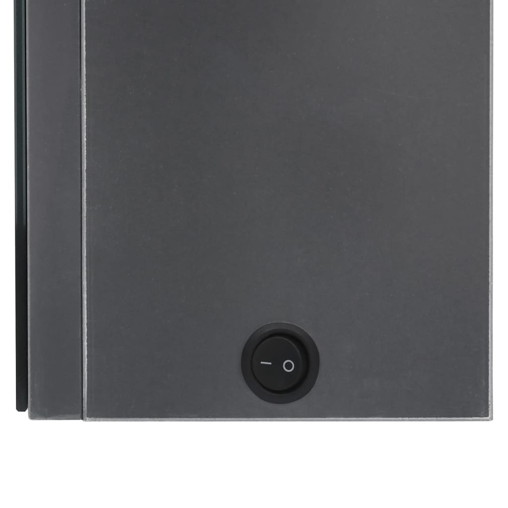 vidaXL Dulap de baie cu oglindă și LED, gri strălucitor, 62x14x60 cm