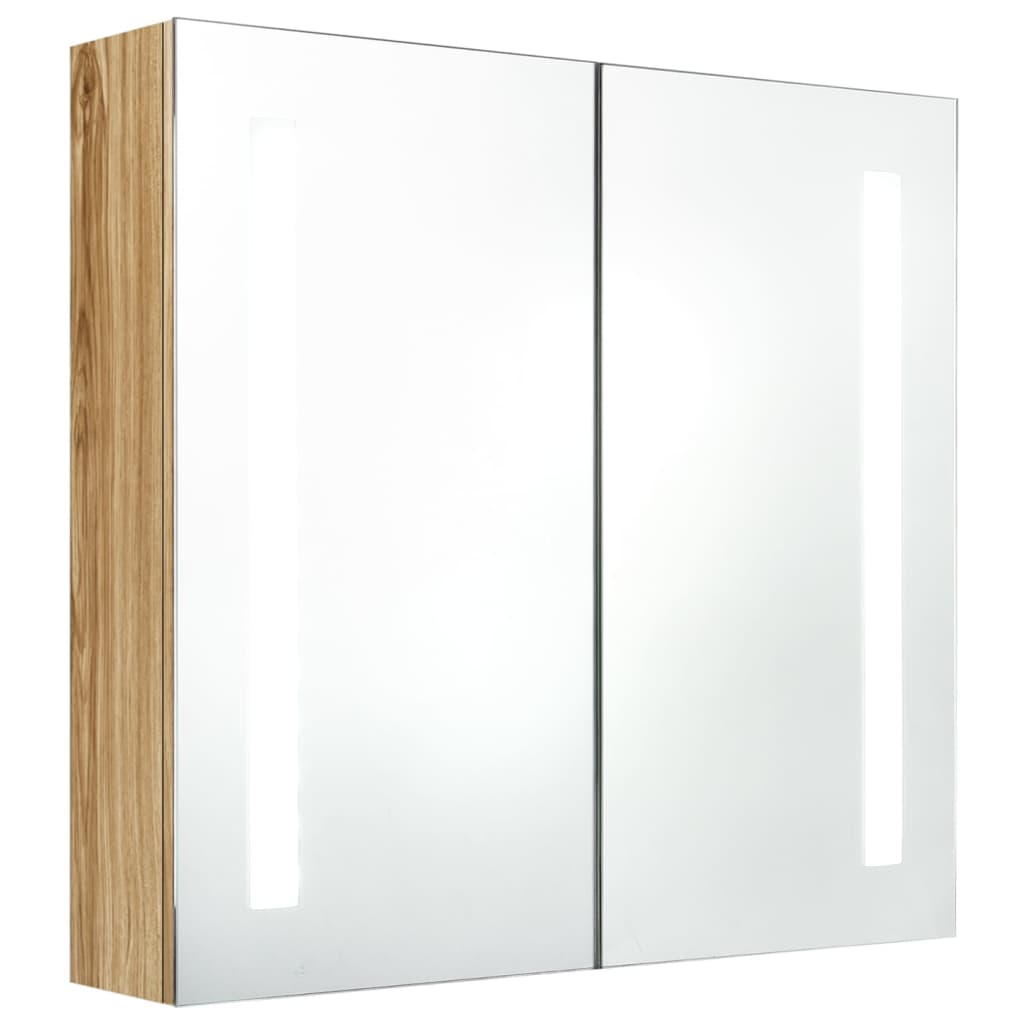 vidaXL Dulap de baie cu oglindă și LED, stejar, 62x14x60 cm vidaXL Dulap de baie cu oglindă și LED, stejar, 62x14x60 cm