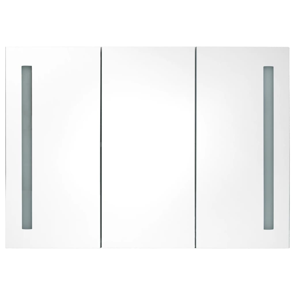 vidaXL Dulap de baie cu oglindă și LED, gri beton, 89x14x62 cm vidaXL Dulap de baie cu oglindă și LED, gri beton, 89x14x62 cm