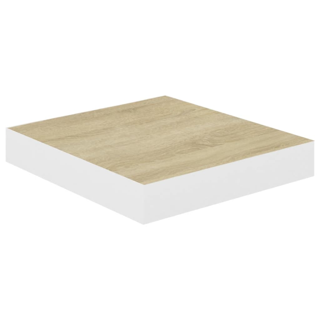 vidaXL Rafturi perete suspendate 2 buc. alb/stejar 23x23,5x3,8 cm MDF vidaXL Rafturi perete suspendate 2 buc. alb/stejar 23x23,5x3,8 cm MDF